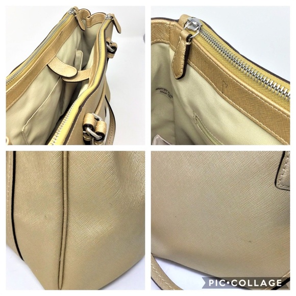 Coach Gold Jordan Handbag Saffiano Leather - Picture 7 of 8